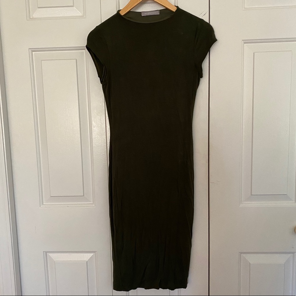 Olive green midi dress